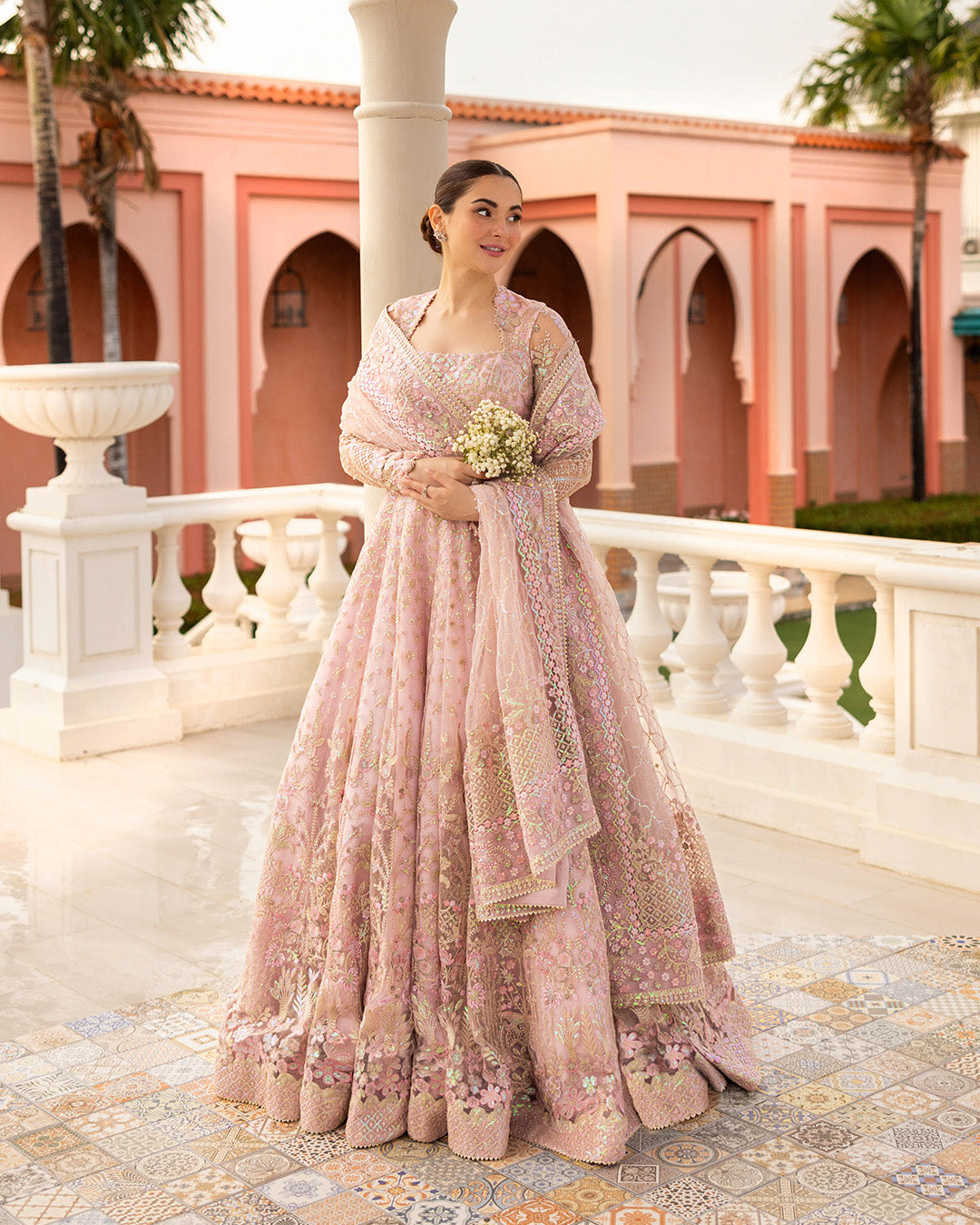 fitted lace wedding dress Faiza Saqlain Purple Formal Collection Chiffon dress – Emarlad Wear main image 0
