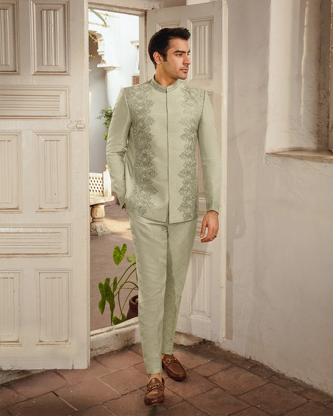 white christmas dresses Nikkah Dress in Pishwas Frock Dupatta and Sharara Style – Nameera by Farooq
