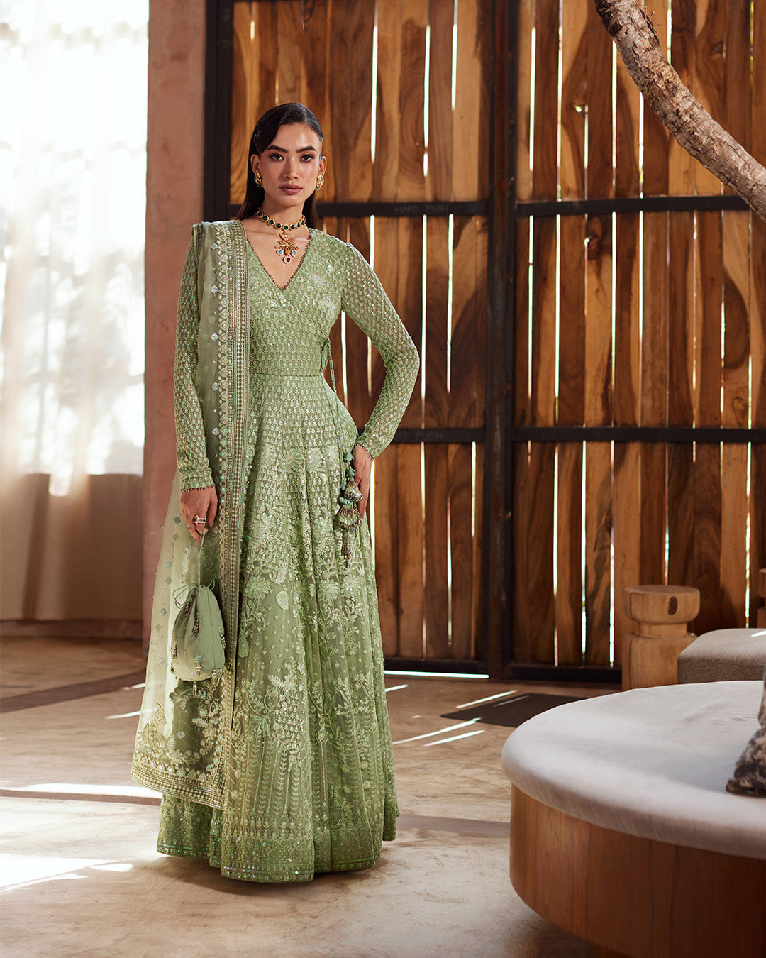 faiza saqlain green dress Syene Faiza Saqlain