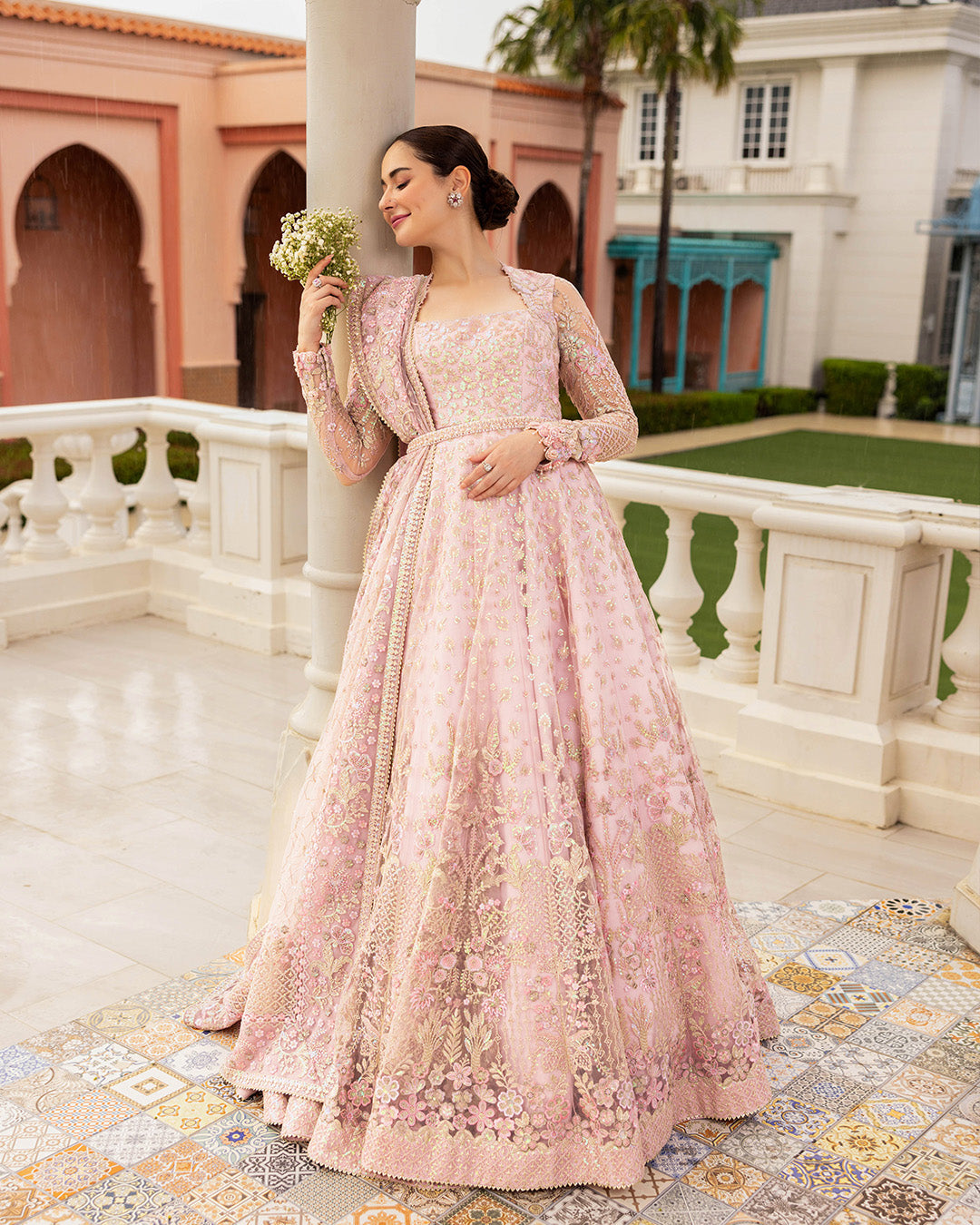 faiza saqlain pink dress Zeena Faiza Saqlain