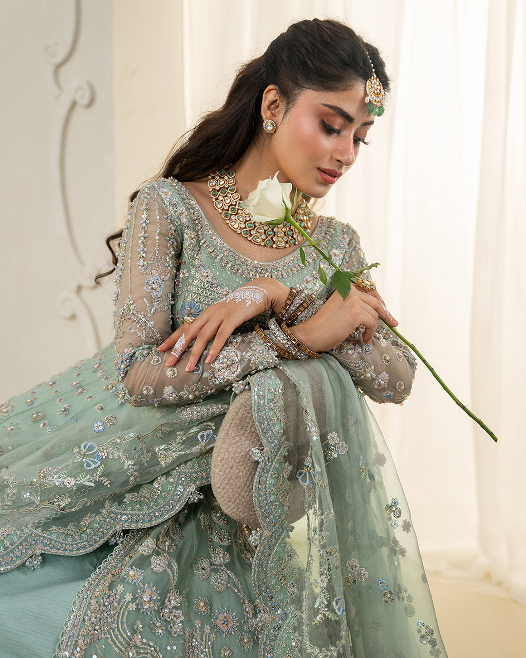 faiza saqlain green dress Syene Faiza Saqlain