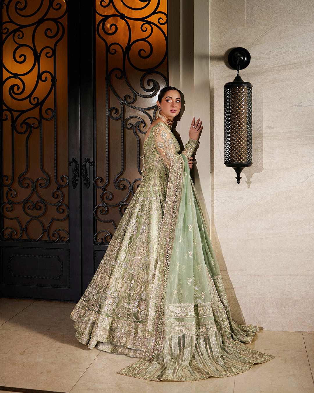 faiza saqlain green dress Syene Faiza Saqlain