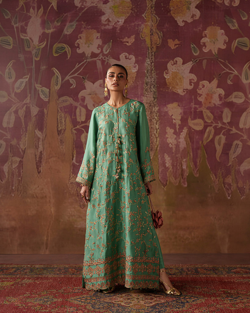 faiza saqlain green dress Durkhanai – Faiza Saqlain main image 0