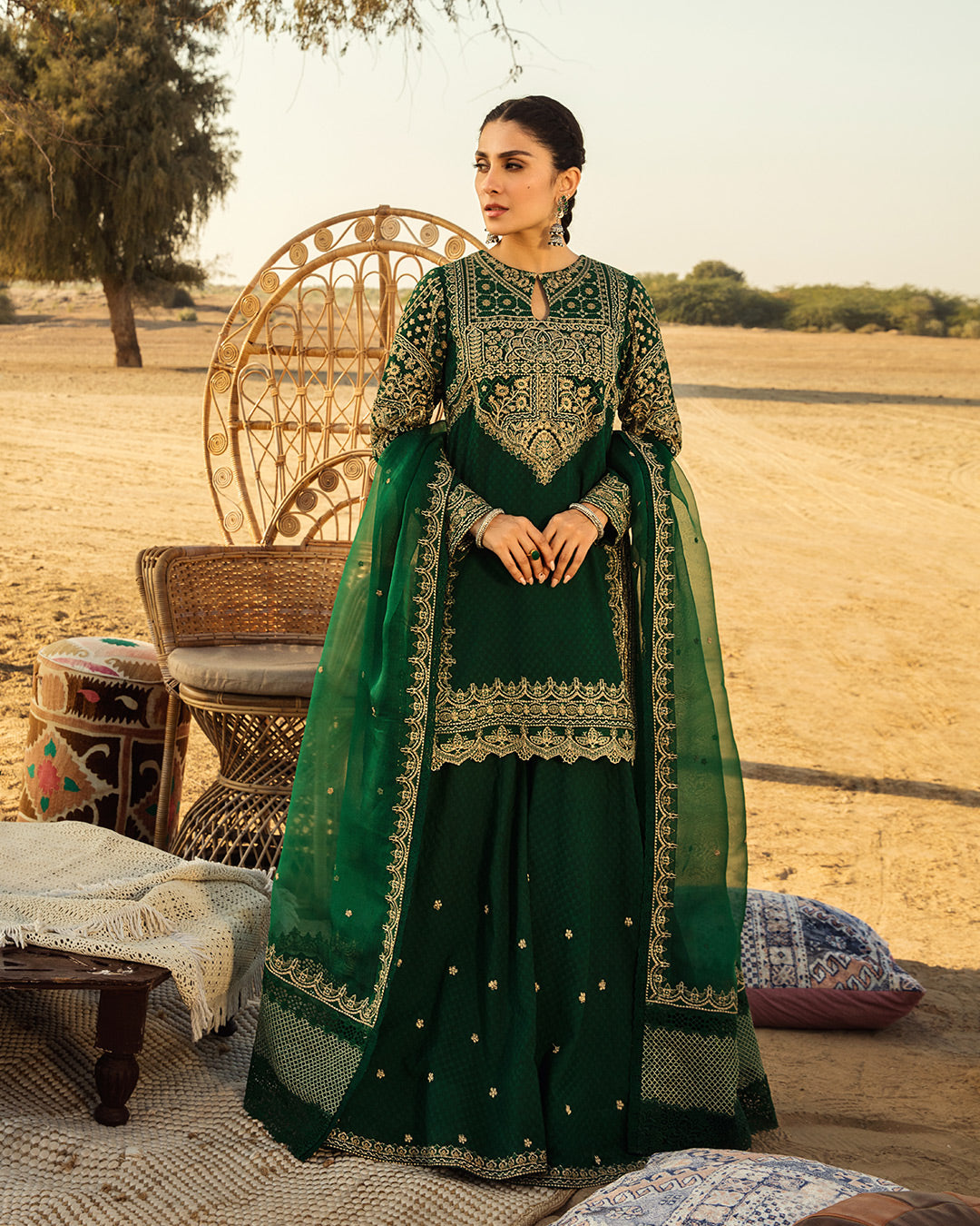 faiza saqlain green dress Faiza Saqlain | Aurnia Spring Festive Edit 24