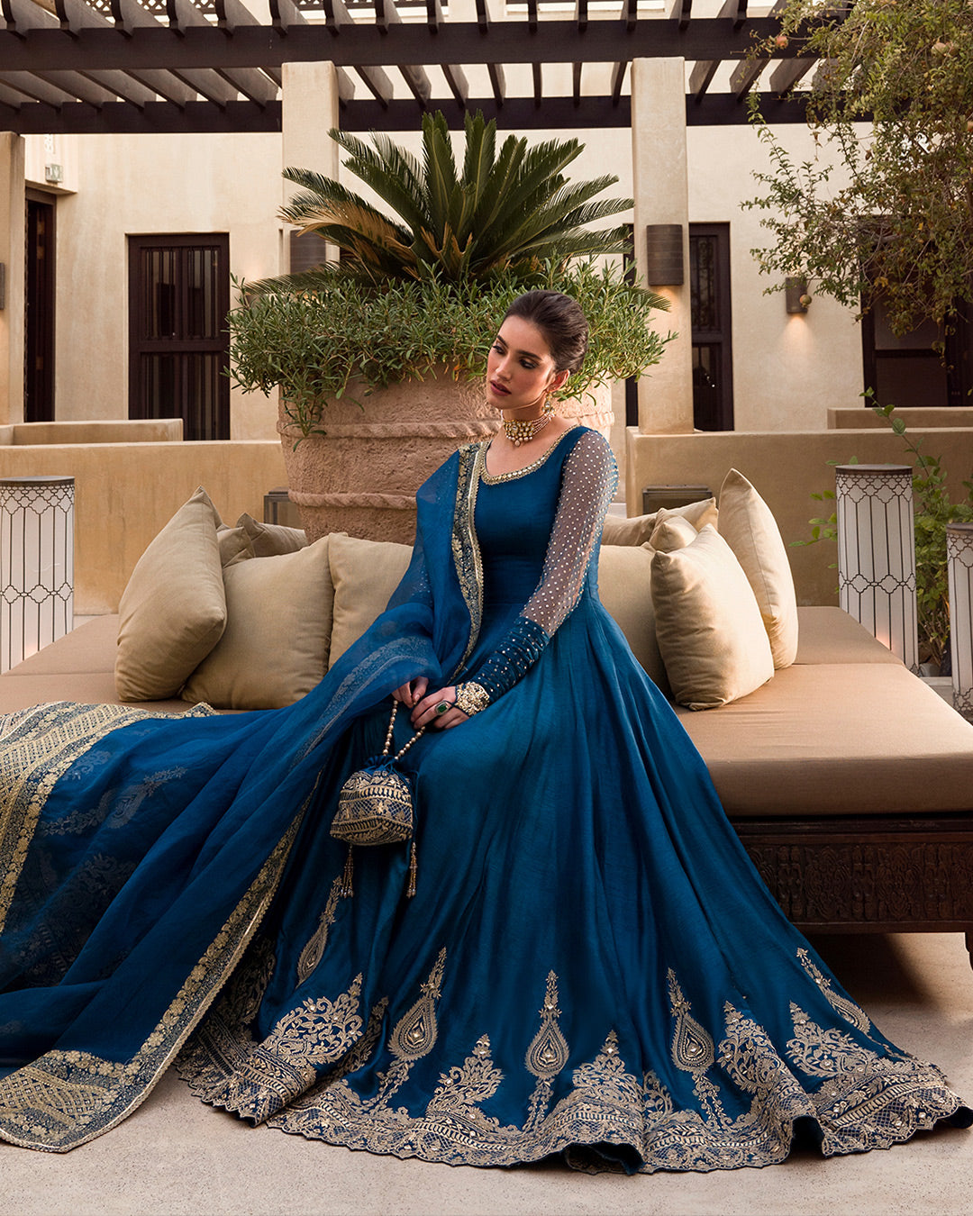 faiza saqlain blue dress Ahlah Faiza Saqlain
